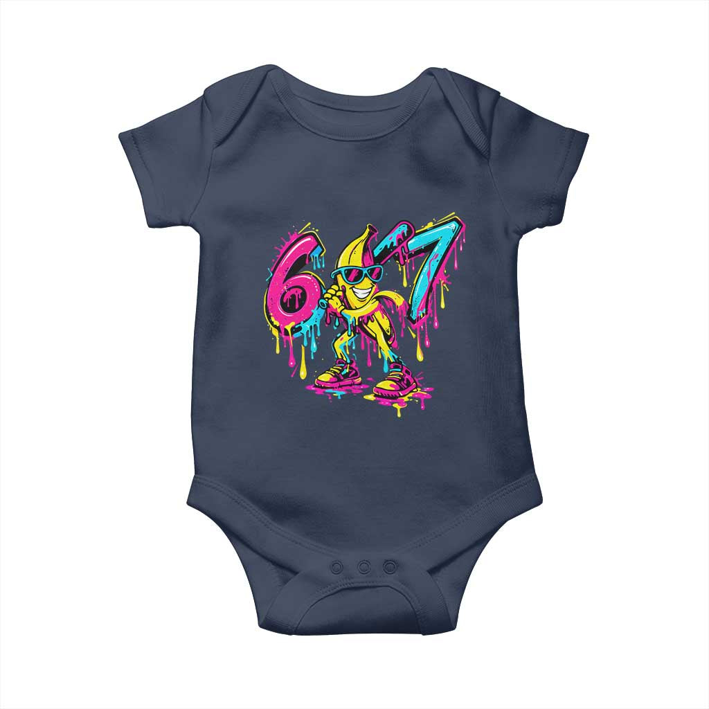 Funny 67 Banana Baseball Drip Ice Cream Six Seven Meme Baby Onesie