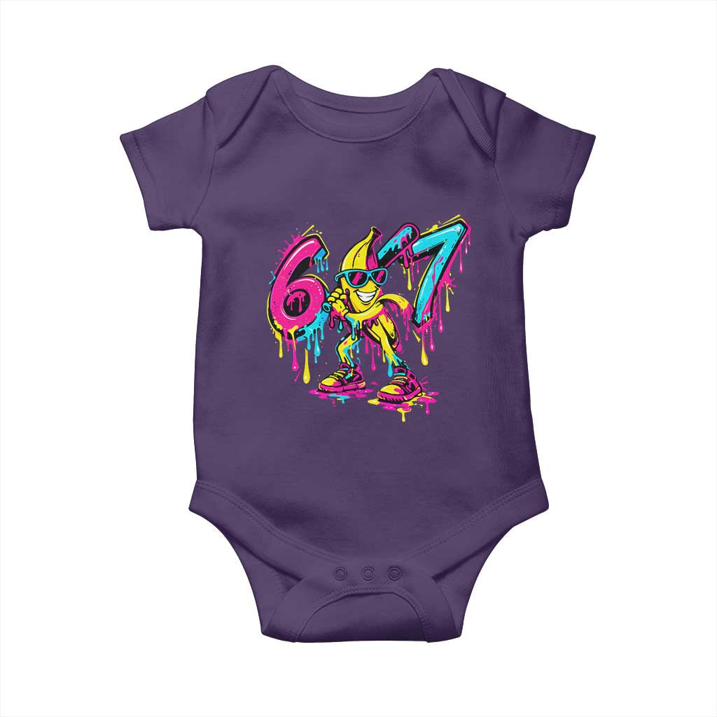 Funny 67 Banana Baseball Drip Ice Cream Six Seven Meme Baby Onesie