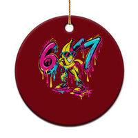 Funny 67 Banana Baseball Drip Ice Cream Six Seven Meme Ceramic Ornament