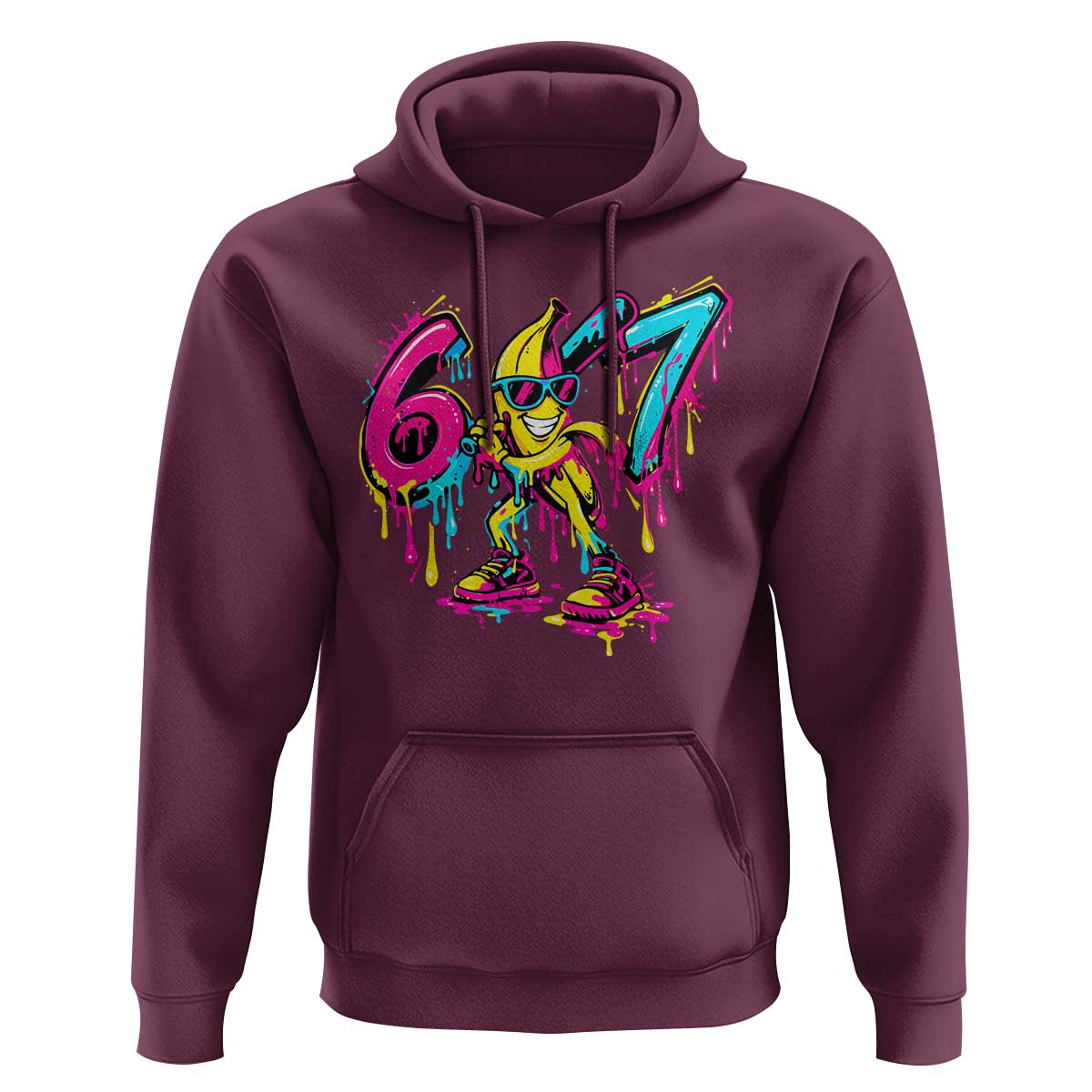 Funny 67 Banana Baseball Drip Ice Cream Six Seven Meme Hoodie
