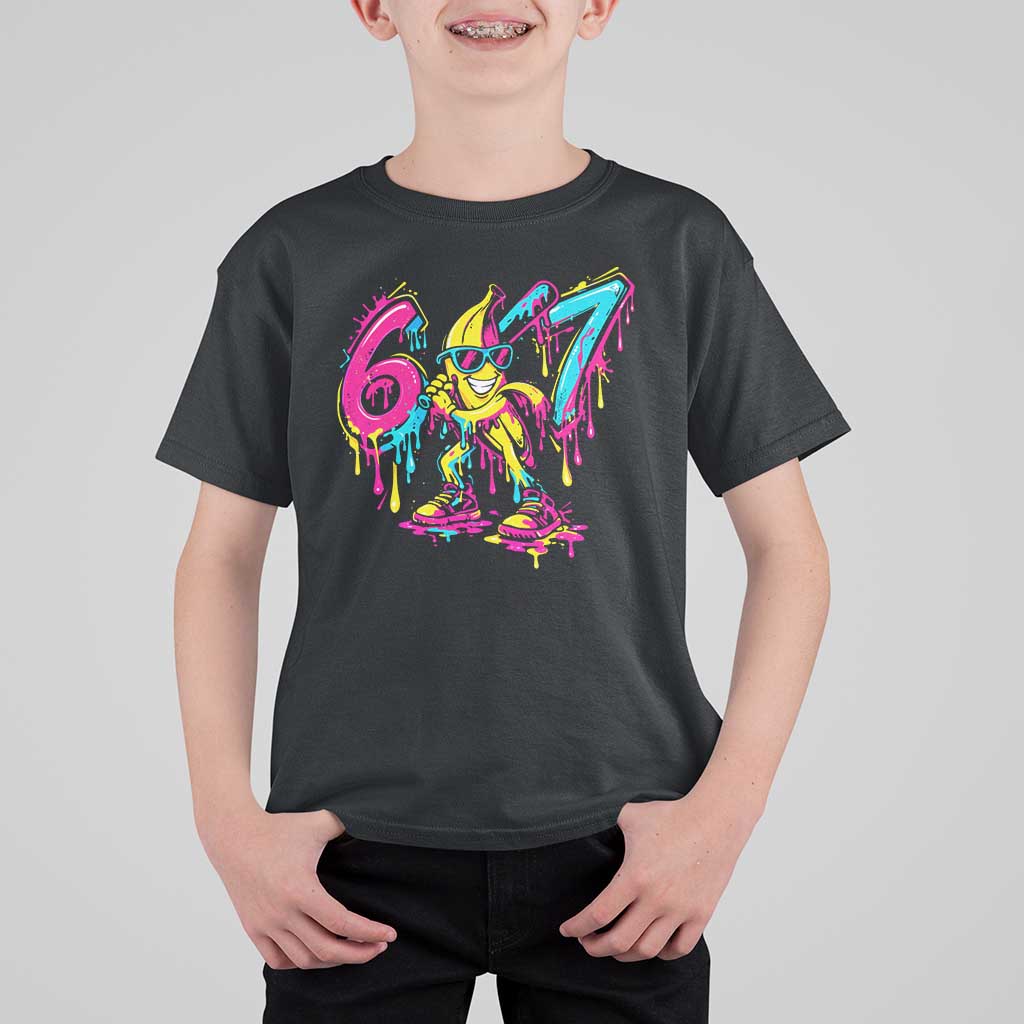 Funny 67 Banana Baseball Drip Ice Cream Six Seven Meme T Shirt For Kid