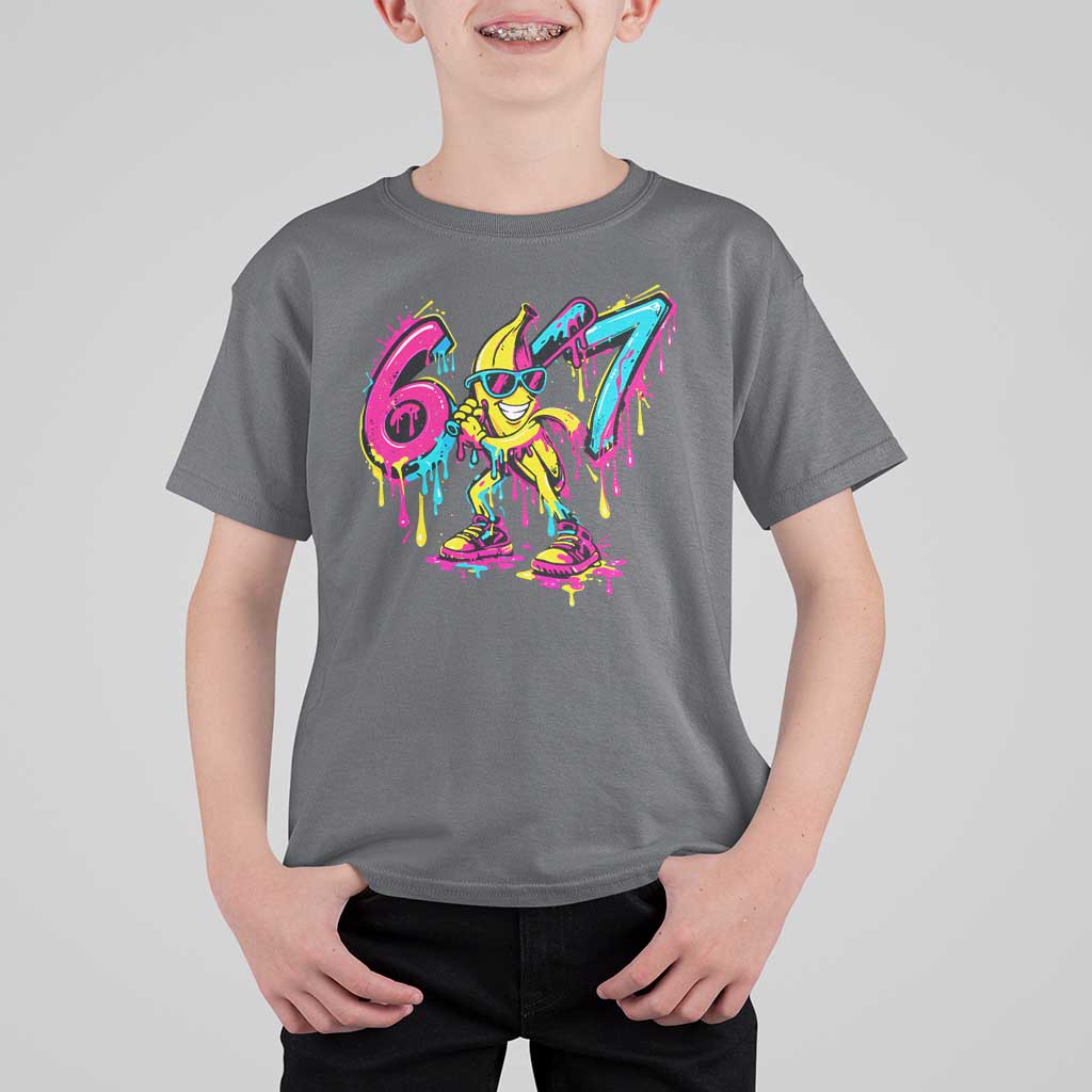 Funny 67 Banana Baseball Drip Ice Cream Six Seven Meme T Shirt For Kid