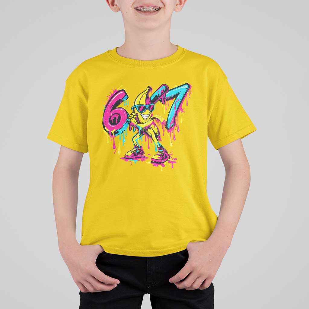 Funny 67 Banana Baseball Drip Ice Cream Six Seven Meme T Shirt For Kid