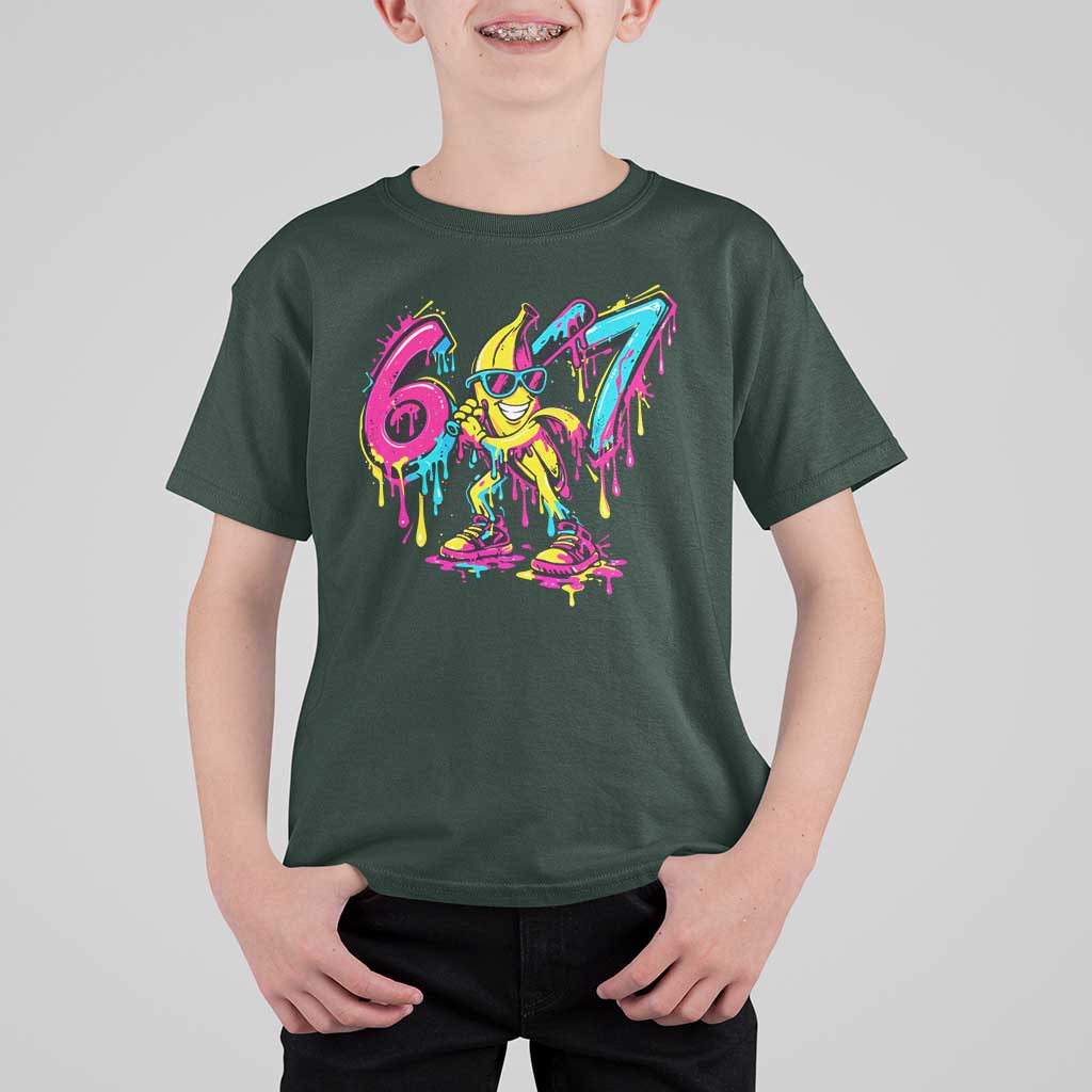 Funny 67 Banana Baseball Drip Ice Cream Six Seven Meme T Shirt For Kid