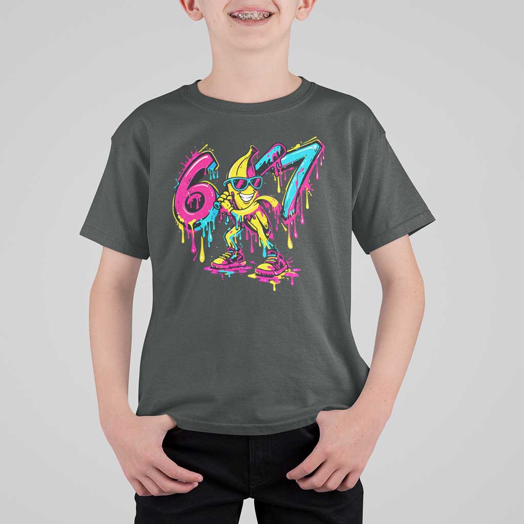 Funny 67 Banana Baseball Drip Ice Cream Six Seven Meme T Shirt For Kid