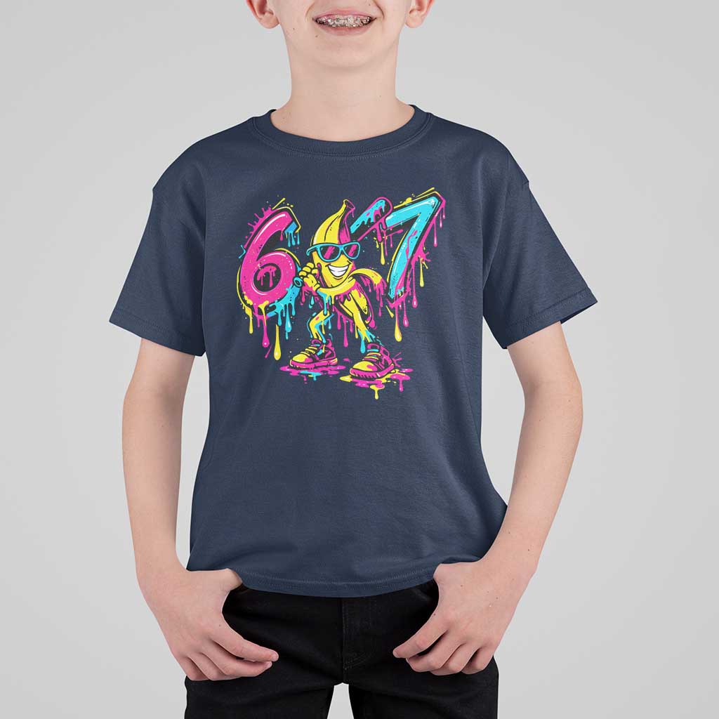 Funny 67 Banana Baseball Drip Ice Cream Six Seven Meme T Shirt For Kid