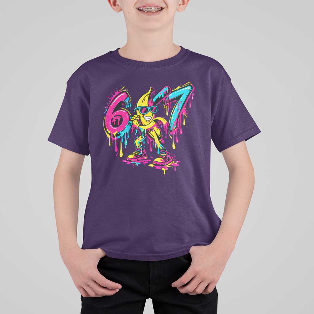 Funny 67 Banana Baseball Drip Ice Cream Six Seven Meme T Shirt For Kid