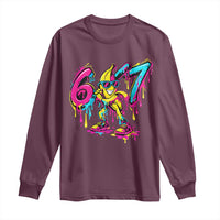 Funny 67 Banana Baseball Drip Ice Cream Six Seven Meme Long Sleeve Shirt