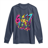Funny 67 Banana Baseball Drip Ice Cream Six Seven Meme Long Sleeve Shirt