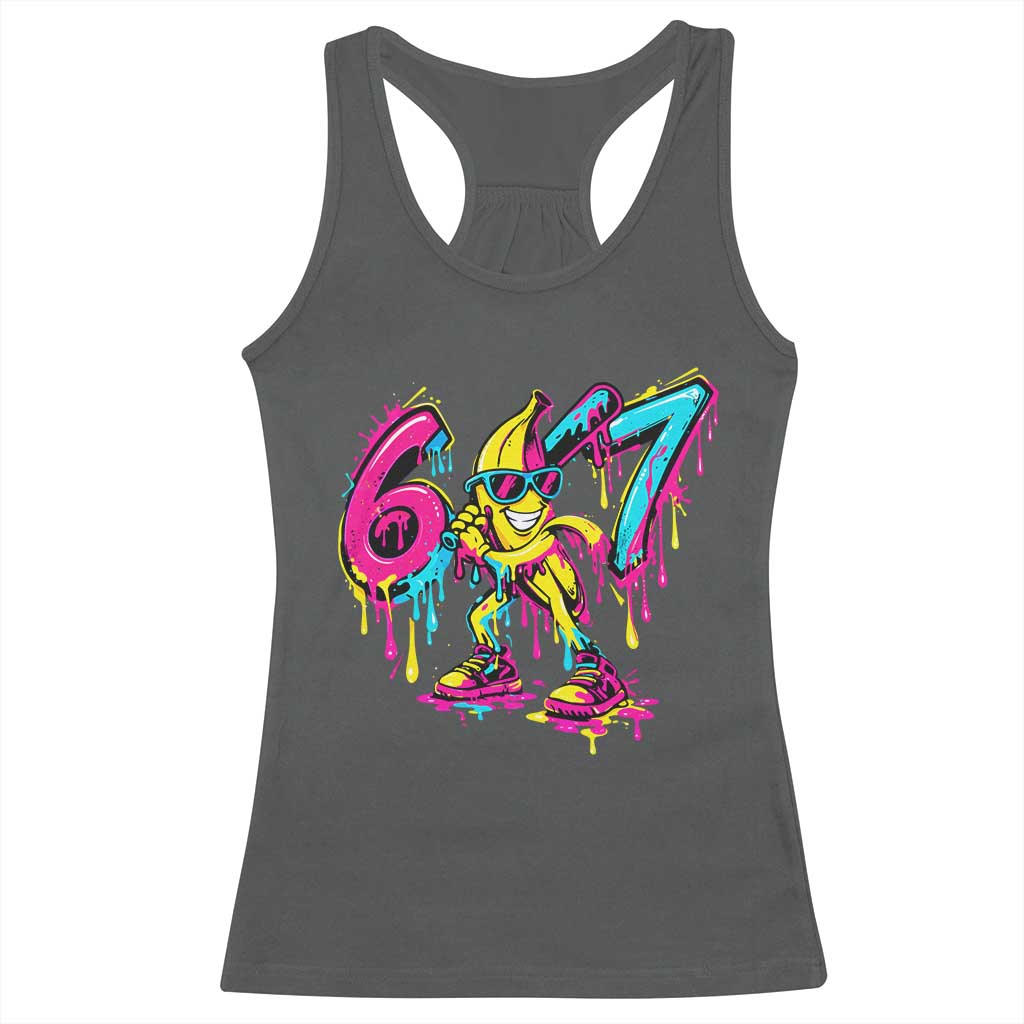 Funny 67 Banana Baseball Drip Ice Cream Six Seven Meme Racerback Tank Top