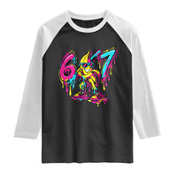 Funny 67 Banana Baseball Drip Ice Cream Six Seven Meme Raglan Shirt