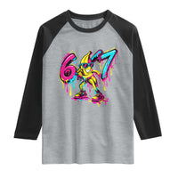 Funny 67 Banana Baseball Drip Ice Cream Six Seven Meme Raglan Shirt