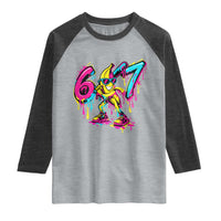Funny 67 Banana Baseball Drip Ice Cream Six Seven Meme Raglan Shirt