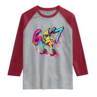 Funny 67 Banana Baseball Drip Ice Cream Six Seven Meme Raglan Shirt