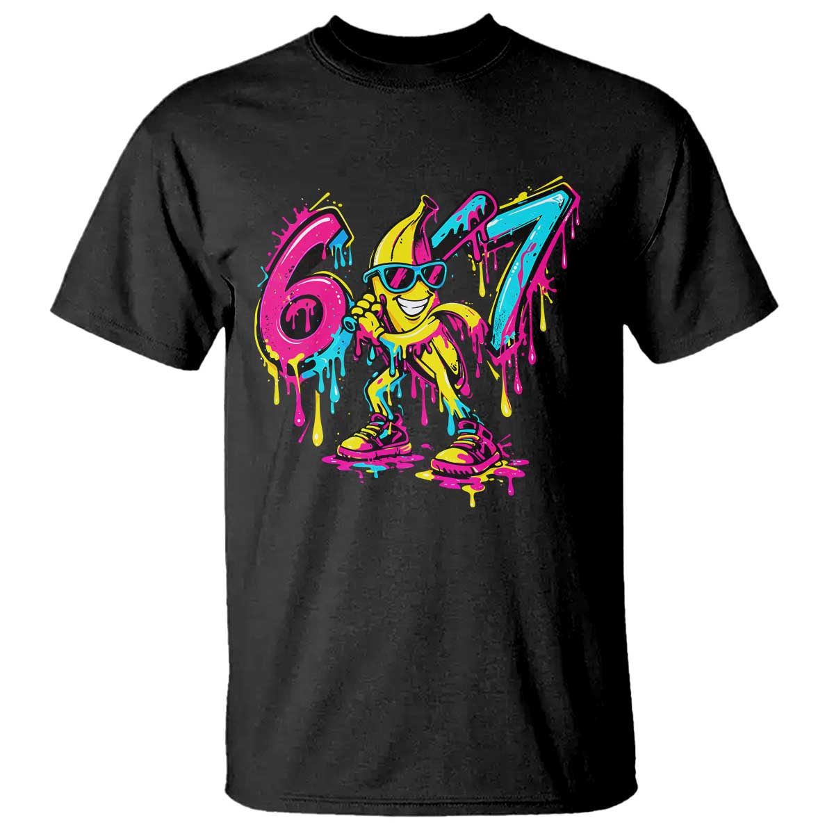 Funny 67 Banana Baseball Drip Ice Cream Six Seven Meme T Shirt