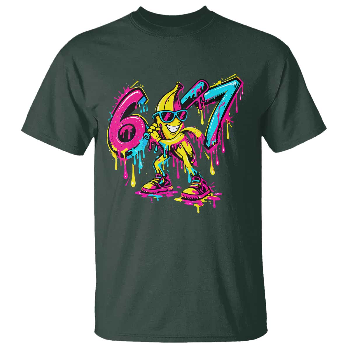 Funny 67 Banana Baseball Drip Ice Cream Six Seven Meme T Shirt