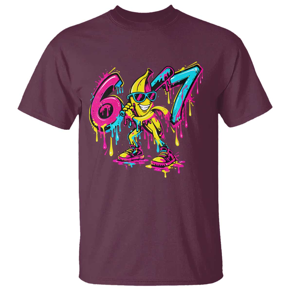 Funny 67 Banana Baseball Drip Ice Cream Six Seven Meme T Shirt