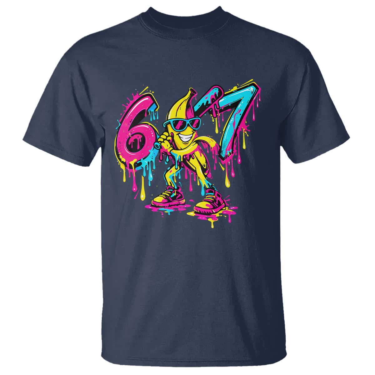 Funny 67 Banana Baseball Drip Ice Cream Six Seven Meme T Shirt