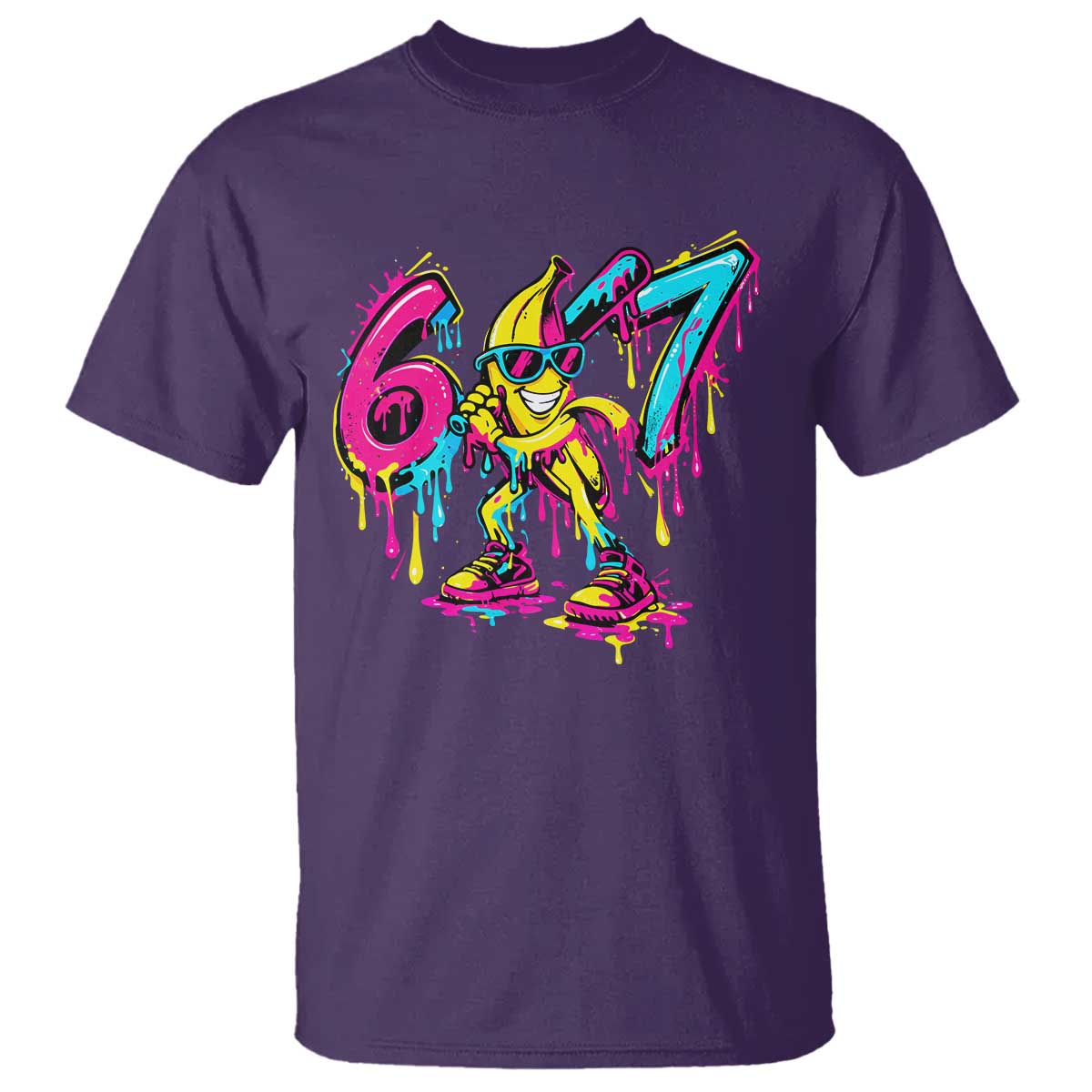 Funny 67 Banana Baseball Drip Ice Cream Six Seven Meme T Shirt