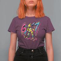 Funny 67 Banana Baseball Drip Ice Cream Six Seven Meme T Shirt For Women