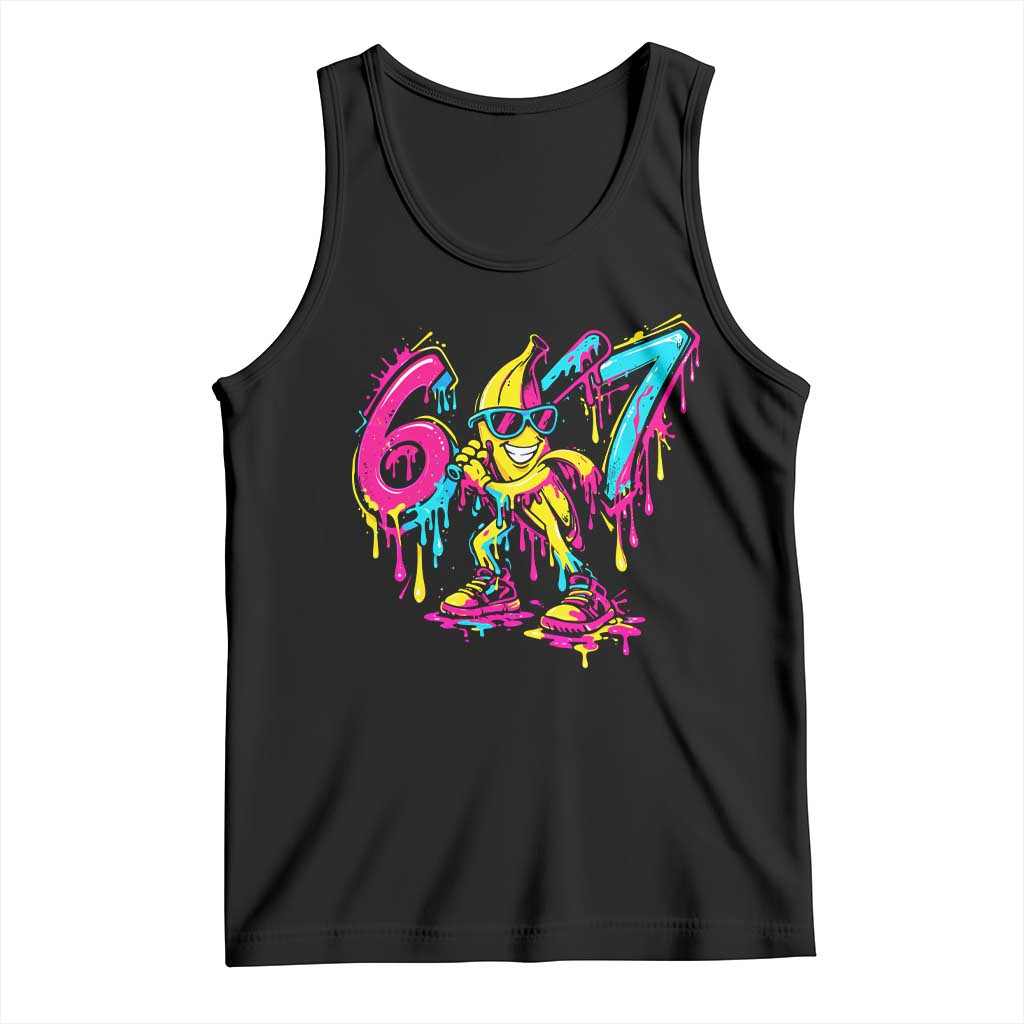 Funny 67 Banana Baseball Drip Ice Cream Six Seven Meme Tank Top