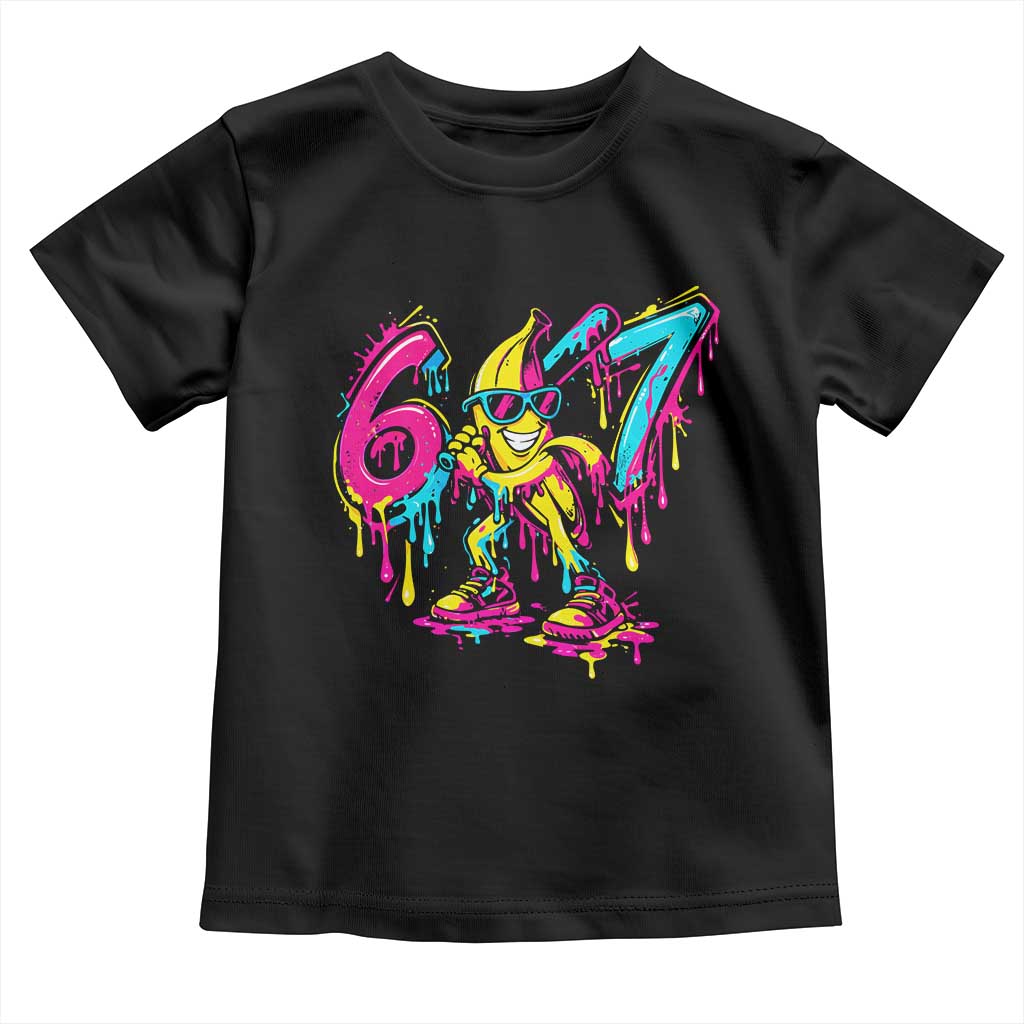 Funny 67 Banana Baseball Drip Ice Cream Six Seven Meme Toddler T Shirt