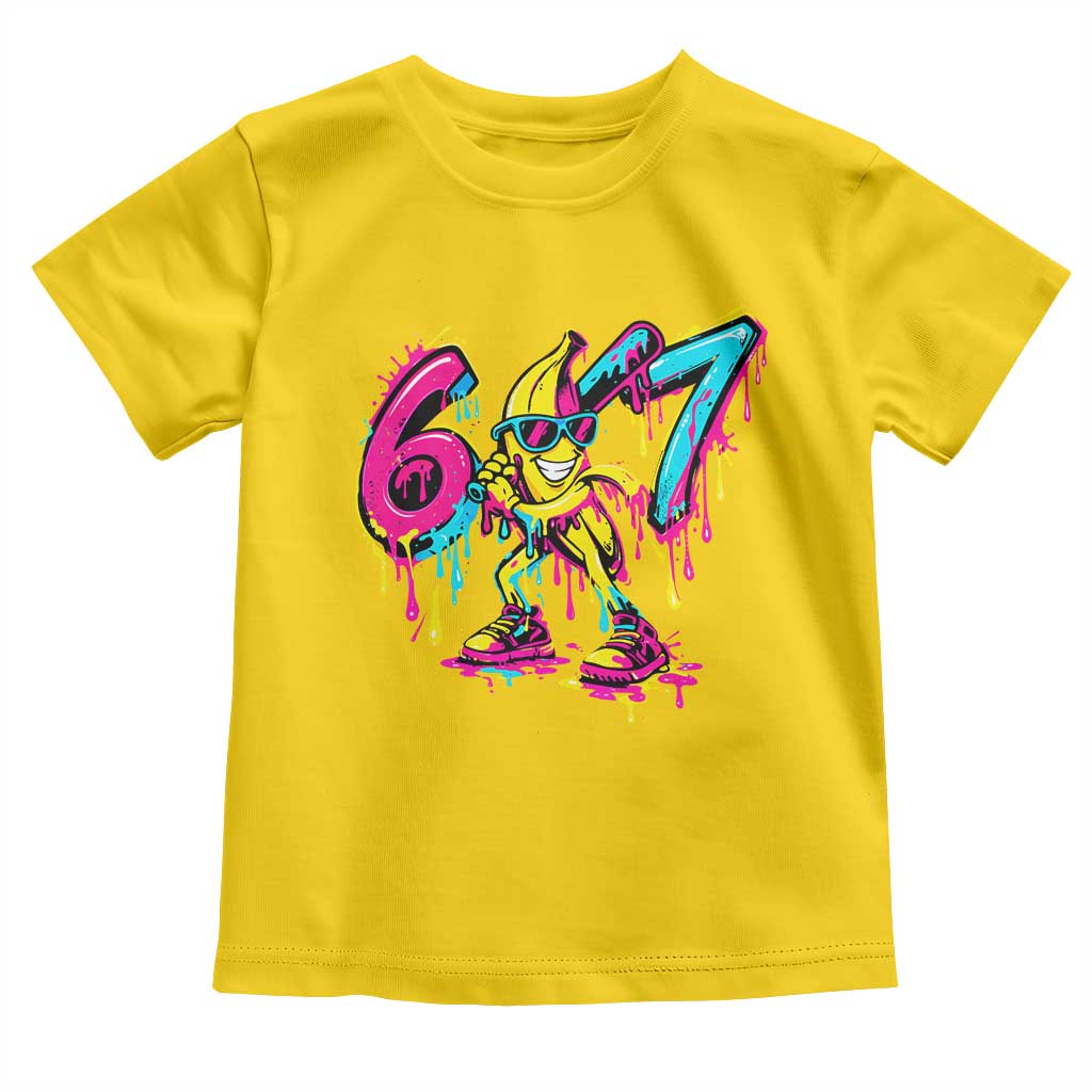 Funny 67 Banana Baseball Drip Ice Cream Six Seven Meme Toddler T Shirt