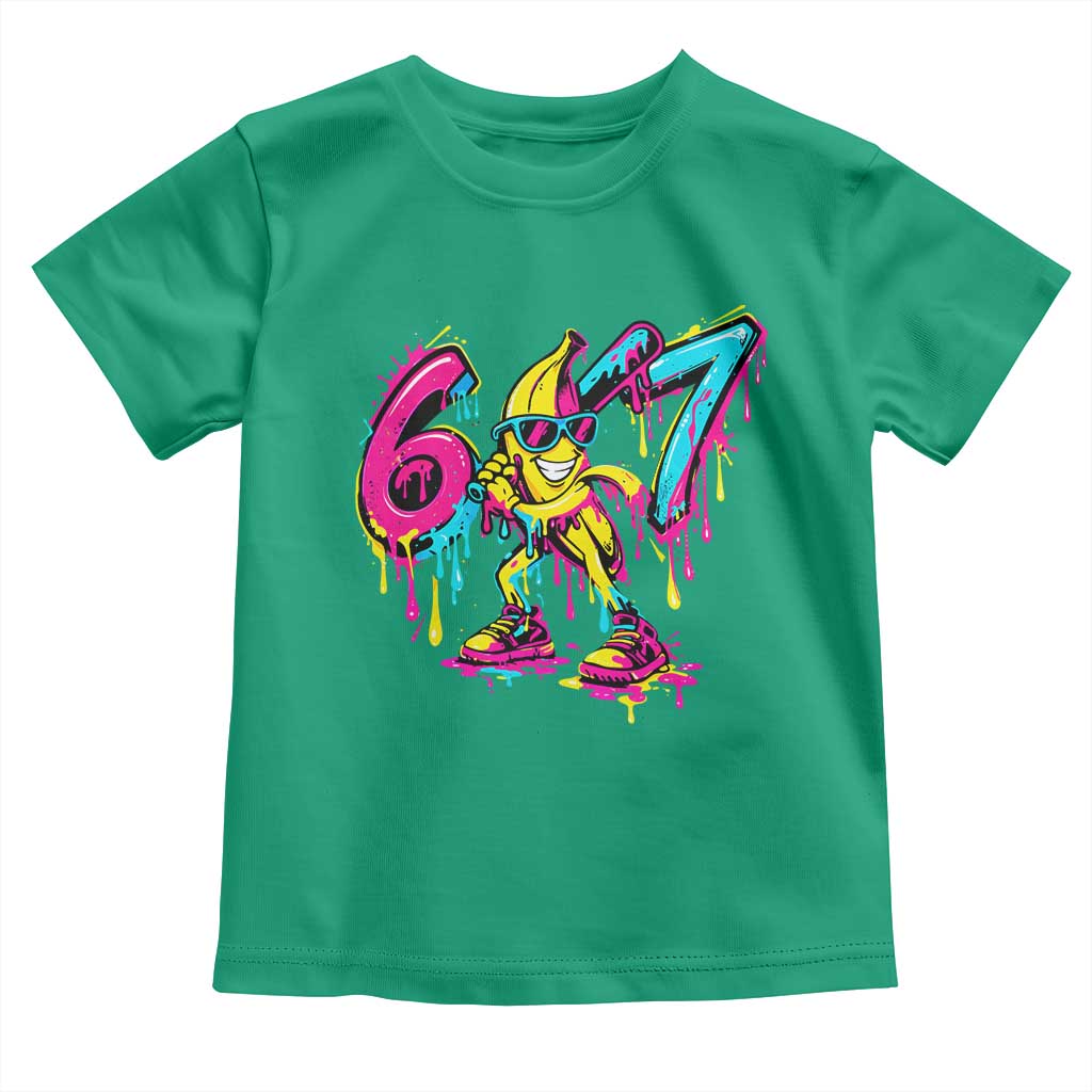 Funny 67 Banana Baseball Drip Ice Cream Six Seven Meme Toddler T Shirt