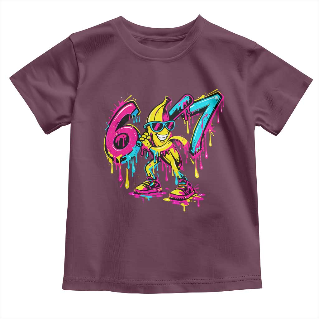 Funny 67 Banana Baseball Drip Ice Cream Six Seven Meme Toddler T Shirt