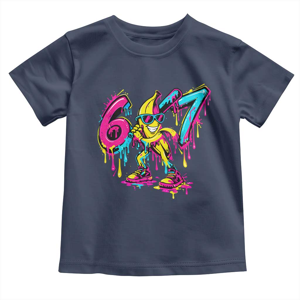 Funny 67 Banana Baseball Drip Ice Cream Six Seven Meme Toddler T Shirt