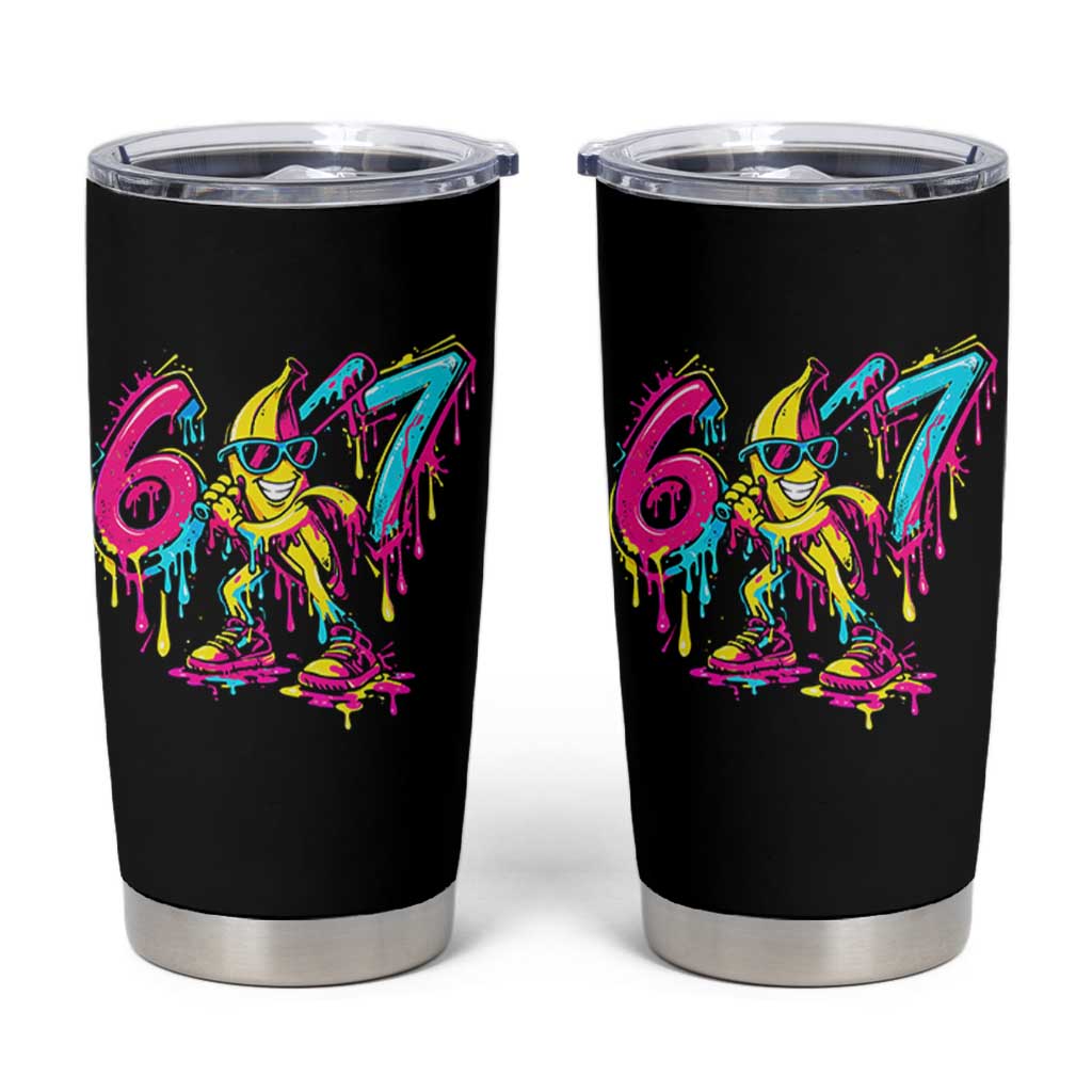 Funny 67 Banana Baseball Drip Ice Cream Six Seven Meme Tumbler Cup