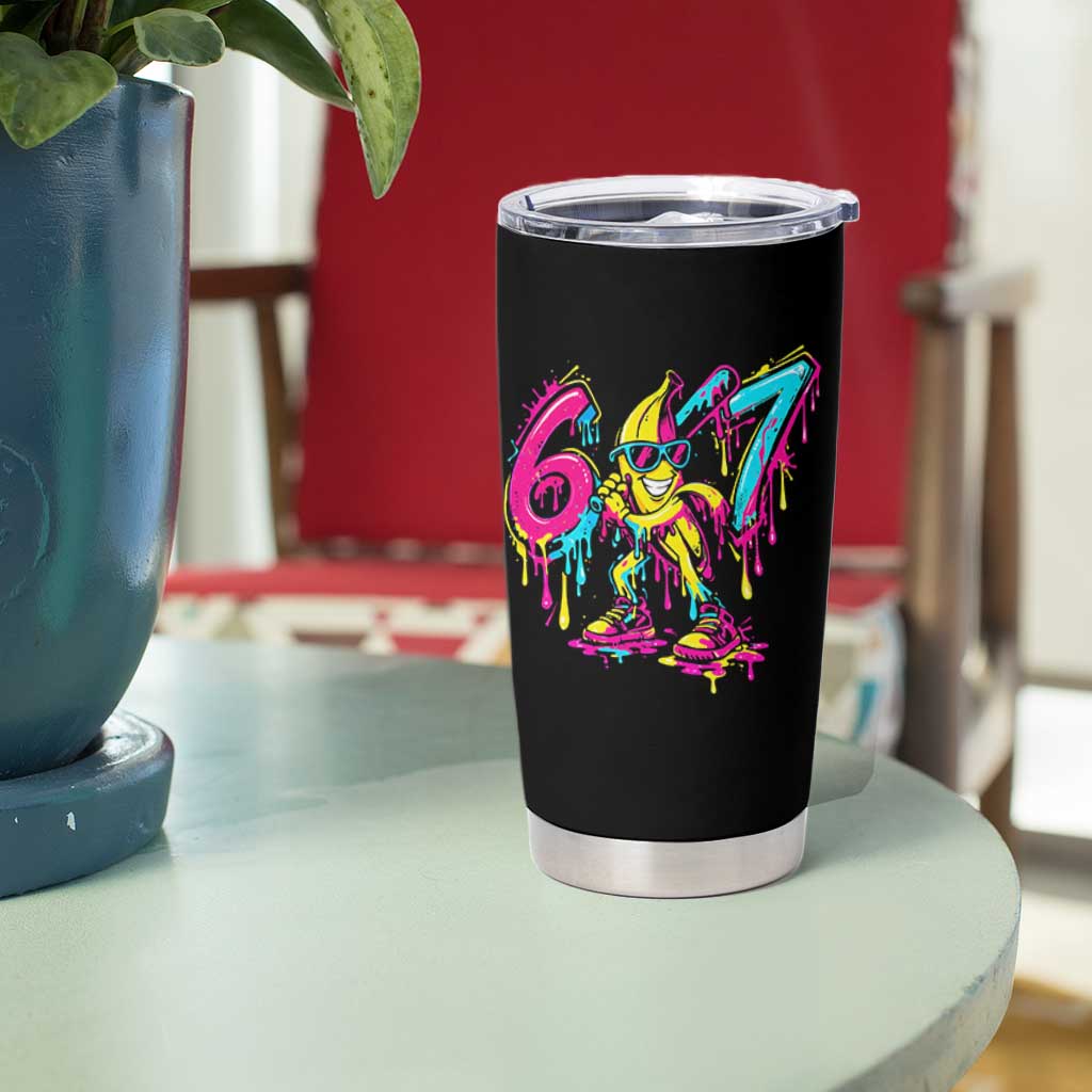 Funny 67 Banana Baseball Drip Ice Cream Six Seven Meme Tumbler Cup