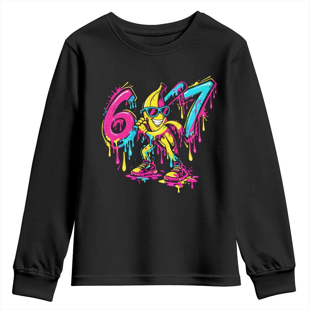 Funny 67 Banana Baseball Drip Ice Cream Six Seven Meme Youth Sweatshirt