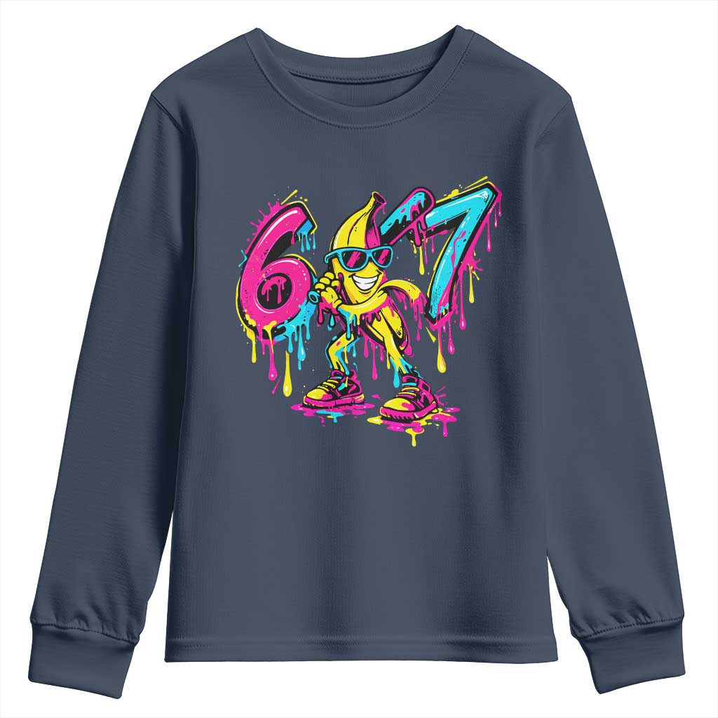 Funny 67 Banana Baseball Drip Ice Cream Six Seven Meme Youth Sweatshirt