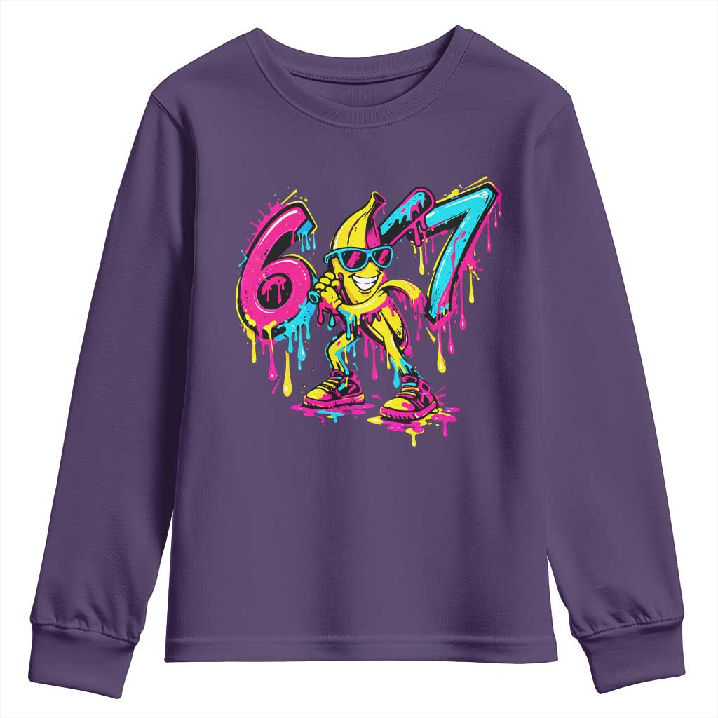 Funny 67 Banana Baseball Drip Ice Cream Six Seven Meme Youth Sweatshirt