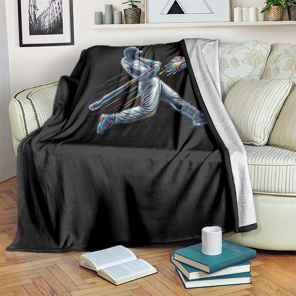 Ice Cream Baseball Player Dripping Game Day Throw Blanket
