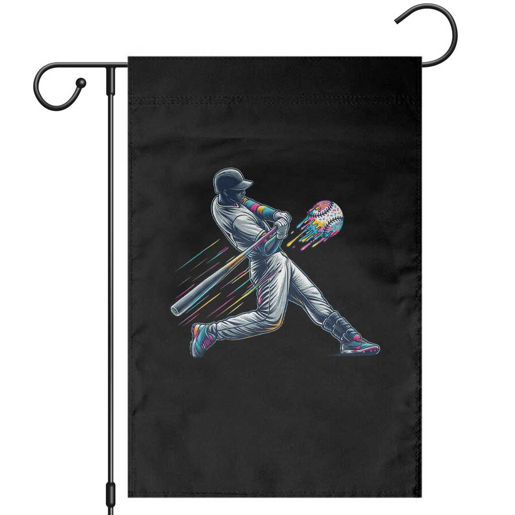 Ice Cream Baseball Player Dripping Game Day Garden Flag