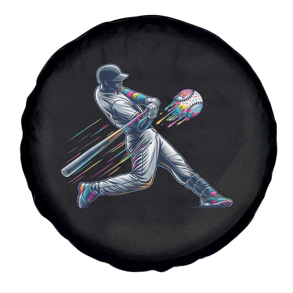 Ice Cream Baseball Player Dripping Game Day Spare Tire Cover