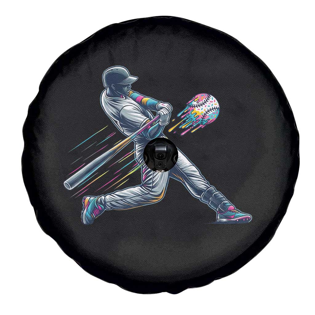 Ice Cream Baseball Player Dripping Game Day Spare Tire Cover