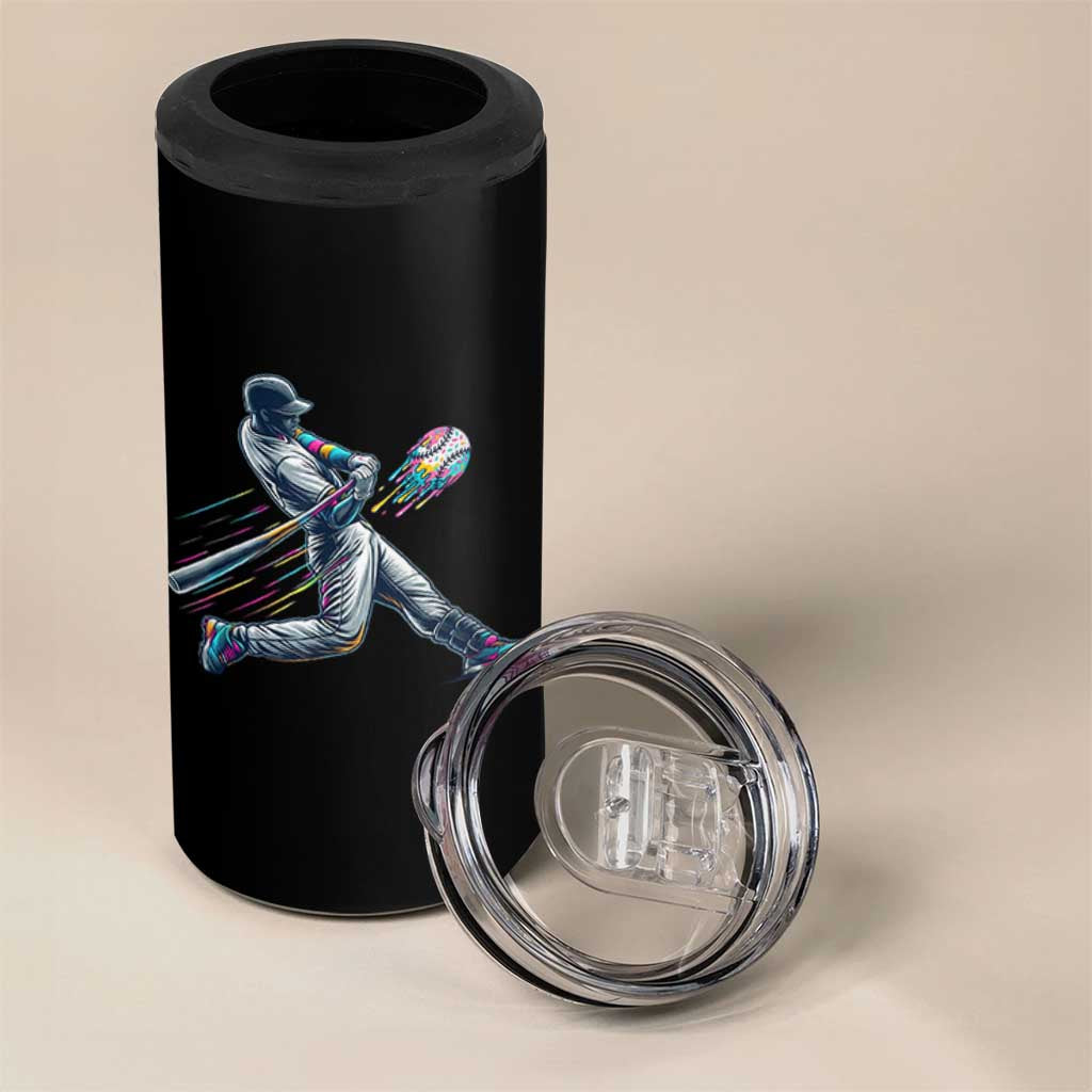 Ice Cream Baseball Player Dripping Game Day 4 in 1 Can Cooler Tumbler