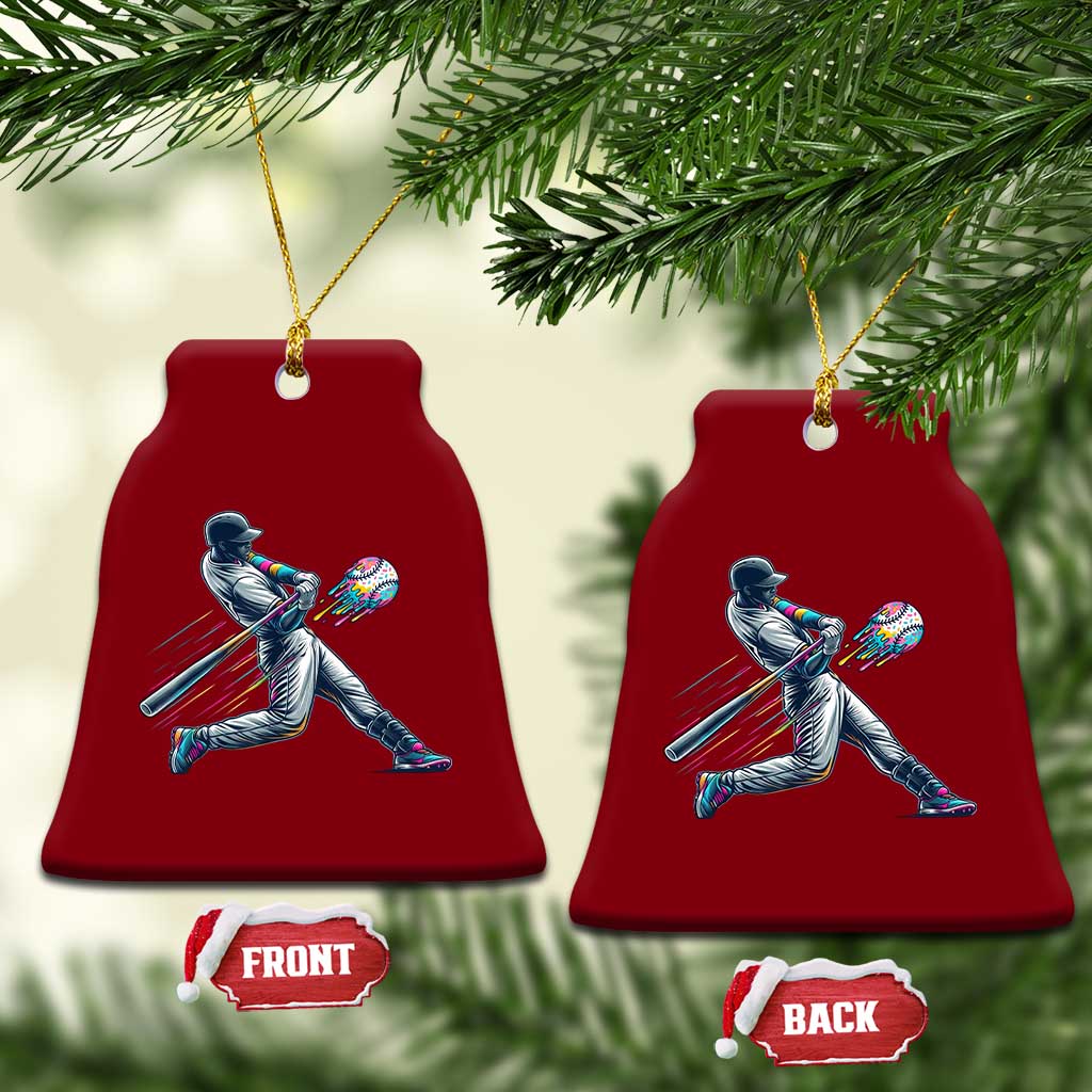 Ice Cream Baseball Player Dripping Game Day Ceramic Ornament