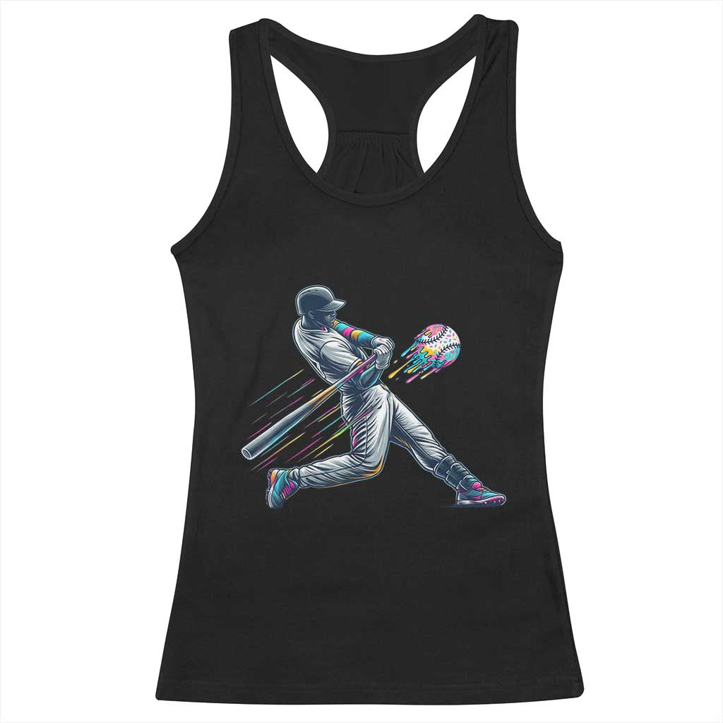 Ice Cream Baseball Player Dripping Game Day Racerback Tank Top
