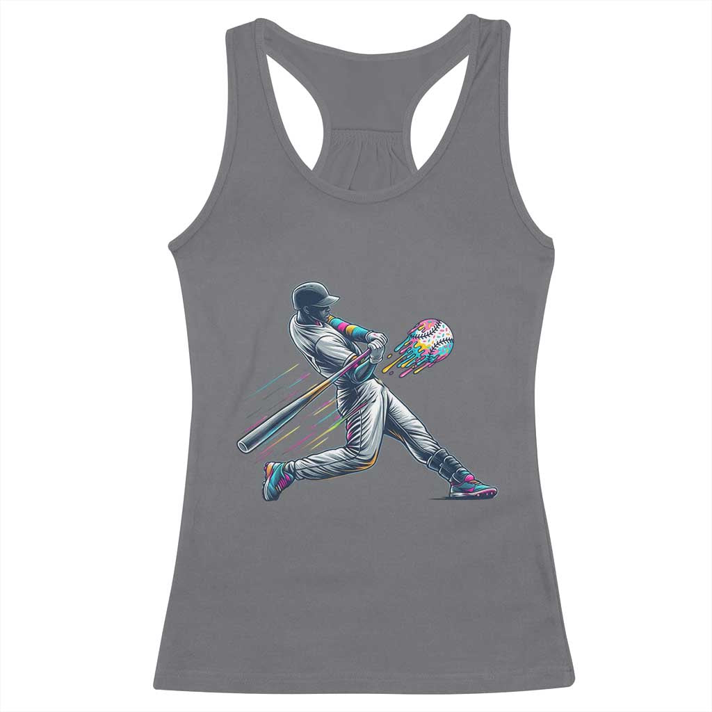 Ice Cream Baseball Player Dripping Game Day Racerback Tank Top