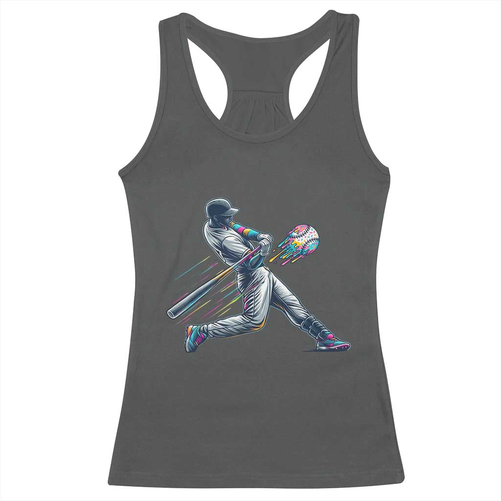 Ice Cream Baseball Player Dripping Game Day Racerback Tank Top