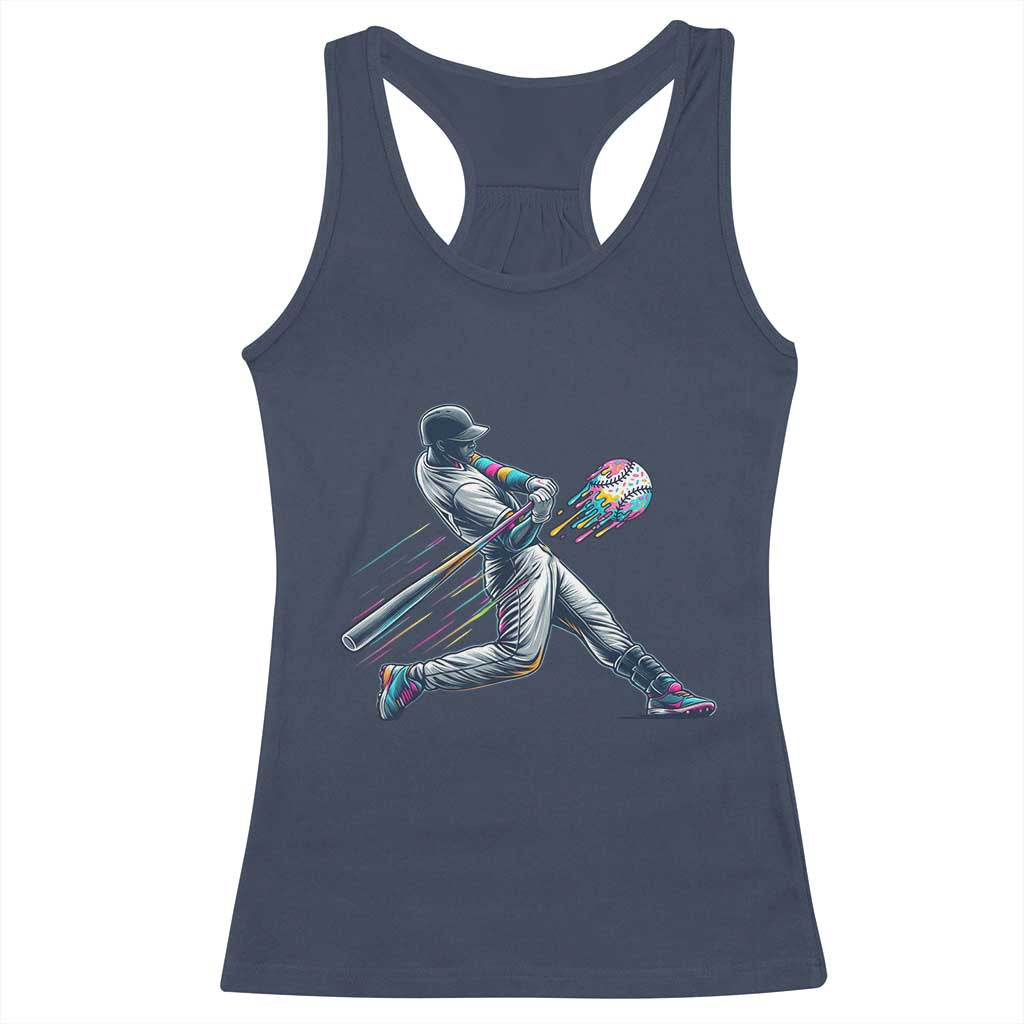 Ice Cream Baseball Player Dripping Game Day Racerback Tank Top