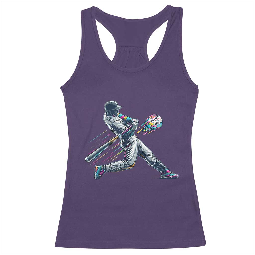 Ice Cream Baseball Player Dripping Game Day Racerback Tank Top