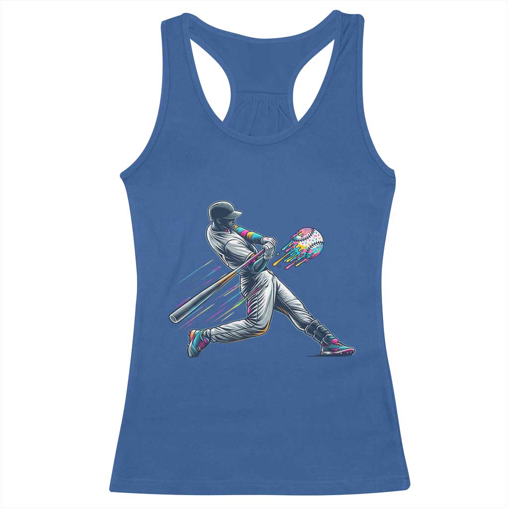 Ice Cream Baseball Player Dripping Game Day Racerback Tank Top
