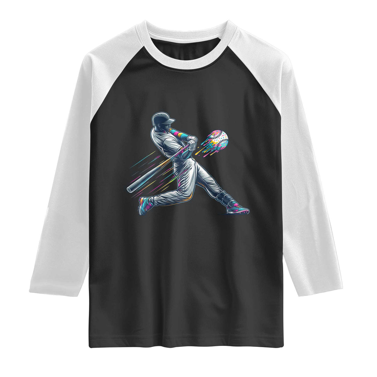 Ice Cream Baseball Player Dripping Game Day Raglan Shirt