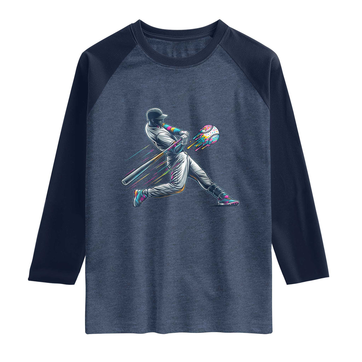 Ice Cream Baseball Player Dripping Game Day Raglan Shirt
