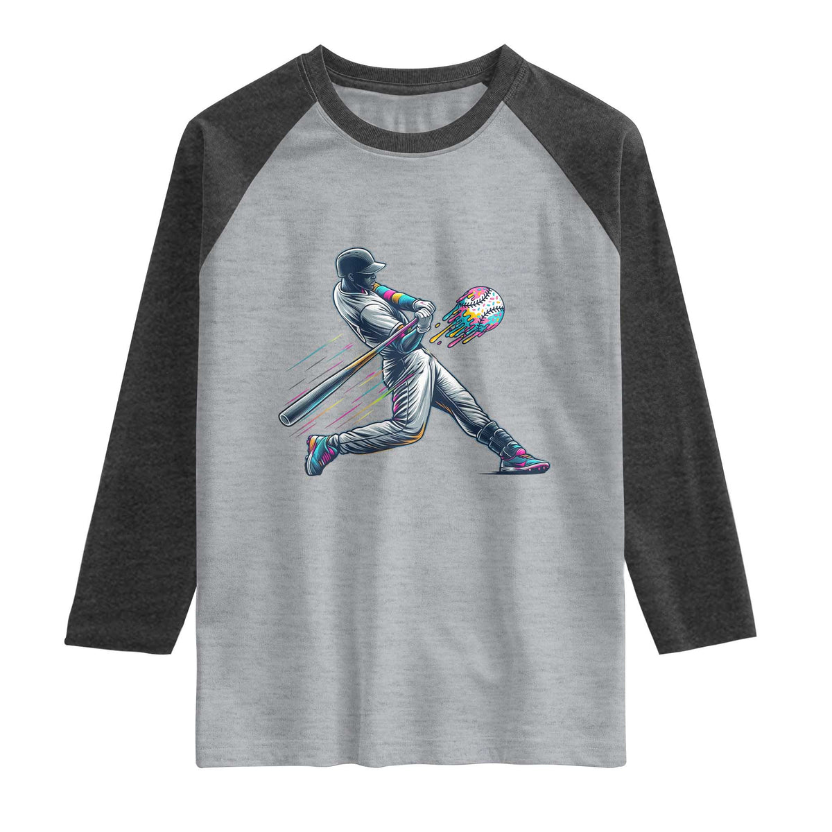 Ice Cream Baseball Player Dripping Game Day Raglan Shirt
